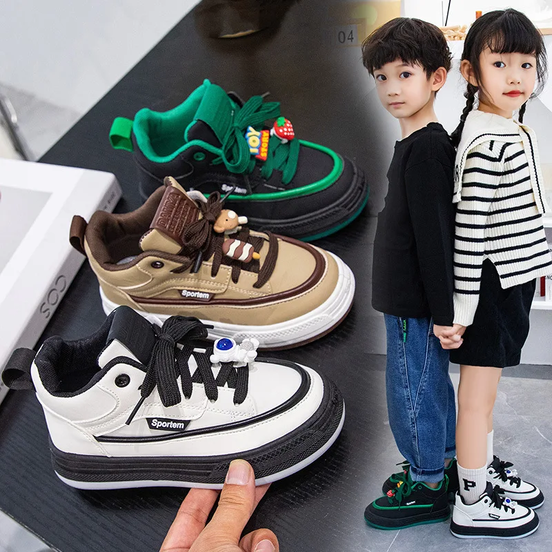 Bambini primavera nuove scarpe sportive Casual alla moda scarpe con suola spessa ragazzi e ragazze scarpe da tavola durevoli e traspiranti ragazzi