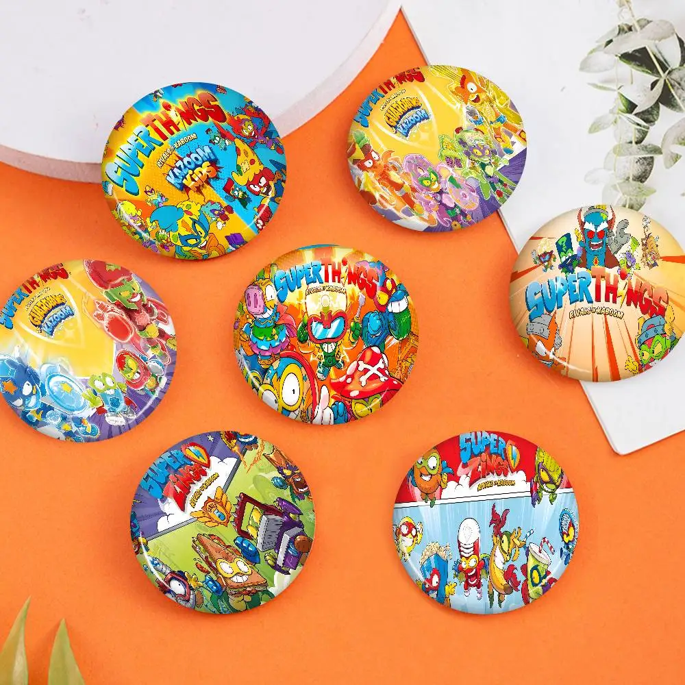 Cute Cartoon Super Zings 58mm Cute Series Pins Funny Badge Interesting Cartoon Animals Brooches Backpack Clothes Gift Accessory