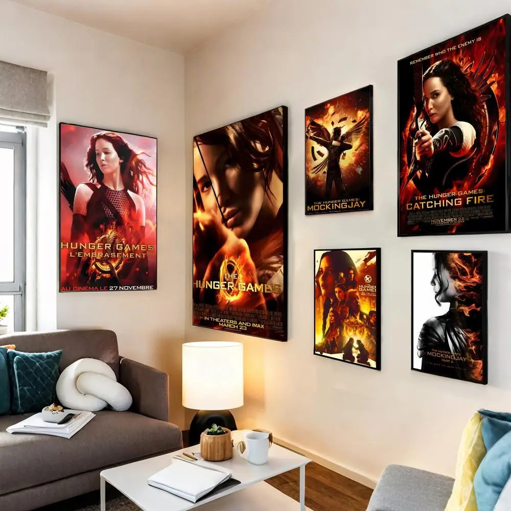 حار T-ألعاب الجوع فيلم اللوحة الخط قماش HD ملصق جدار الفن الداخلي المدخل ديكور المنزل هدايا العيد