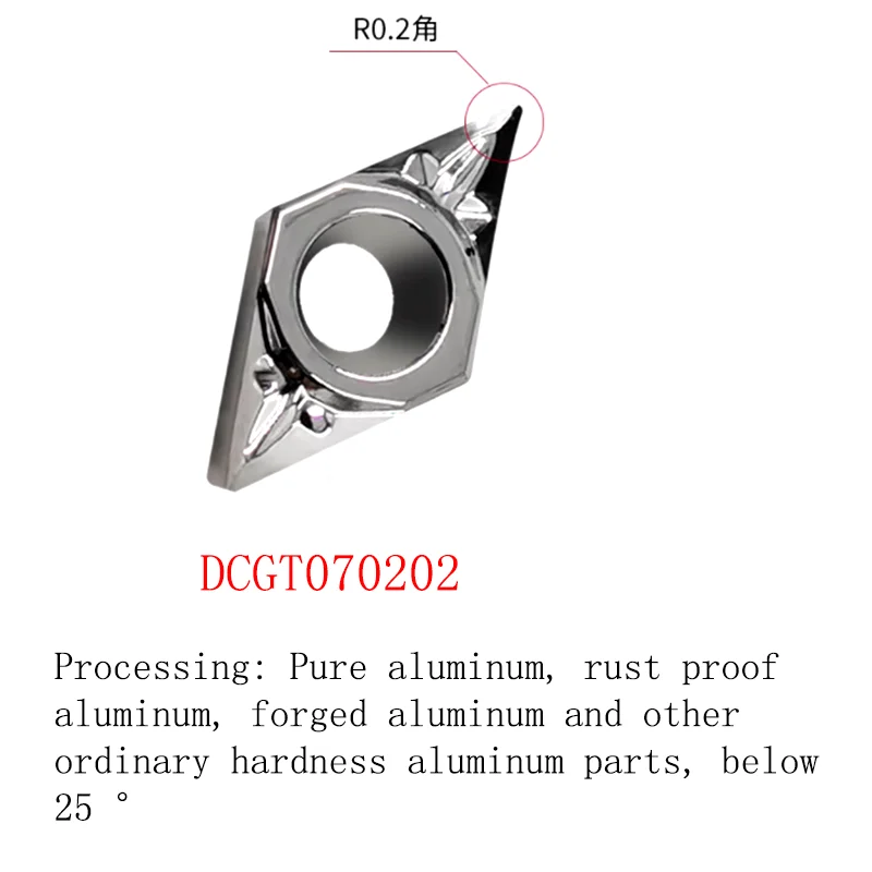 

YRFL 5PCS 55° CNC Insert Turning Inserts Diamond DCGT 070204 11T302 Lathe Outer Circle Inner Hole Bit For Aluminum