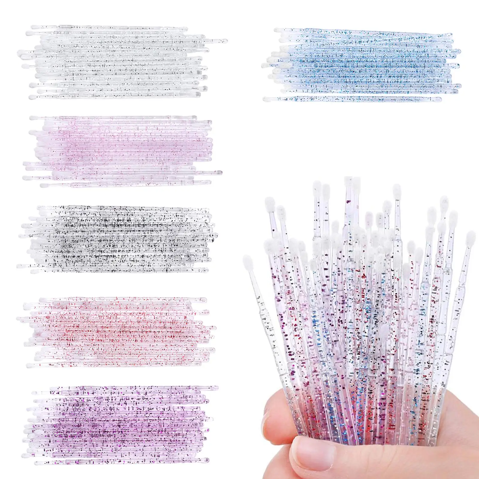 Micro Cristal Descartável Micro Aplicadores Escovas, Individual Lip Gloss Brush, Microbrushes Mascara Wands, Clean Make up Brush, 200 Pcs