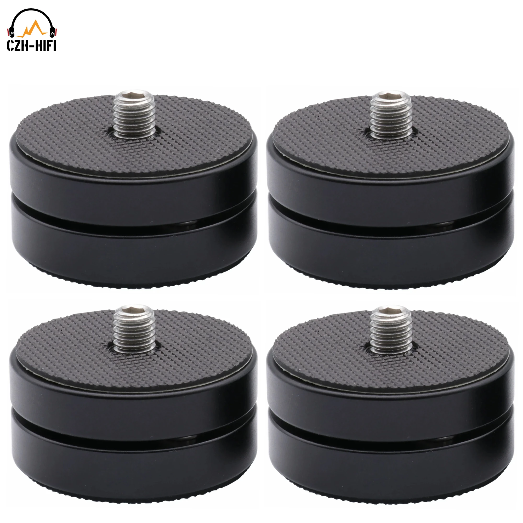 Suporte de isolamento de liga de alumínio e magnésio, 4 unidades, 45mm, base de pico, cone, pés, tapete para amplificador de alto-falante, gravador de plataforma giratória dac