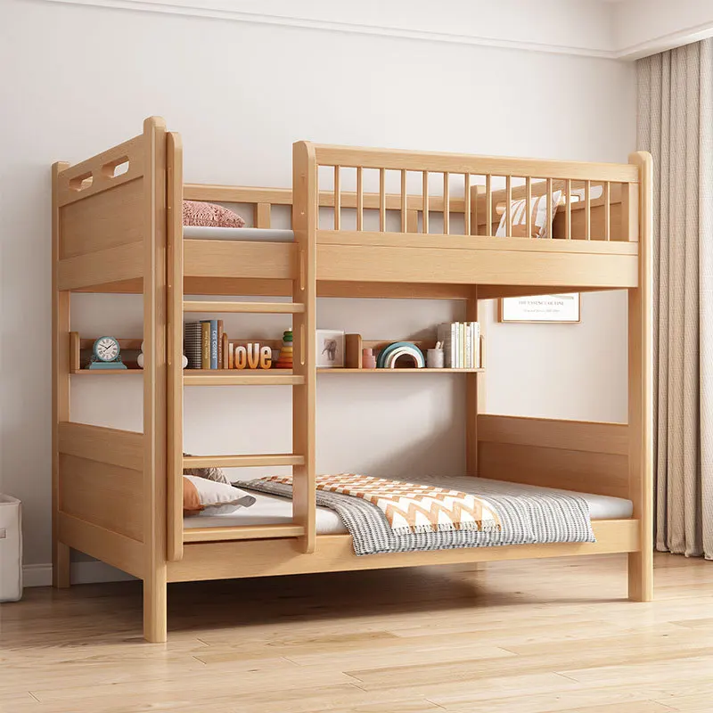 Beech upper and lower beds Bunk beds Solid wood girls up and down