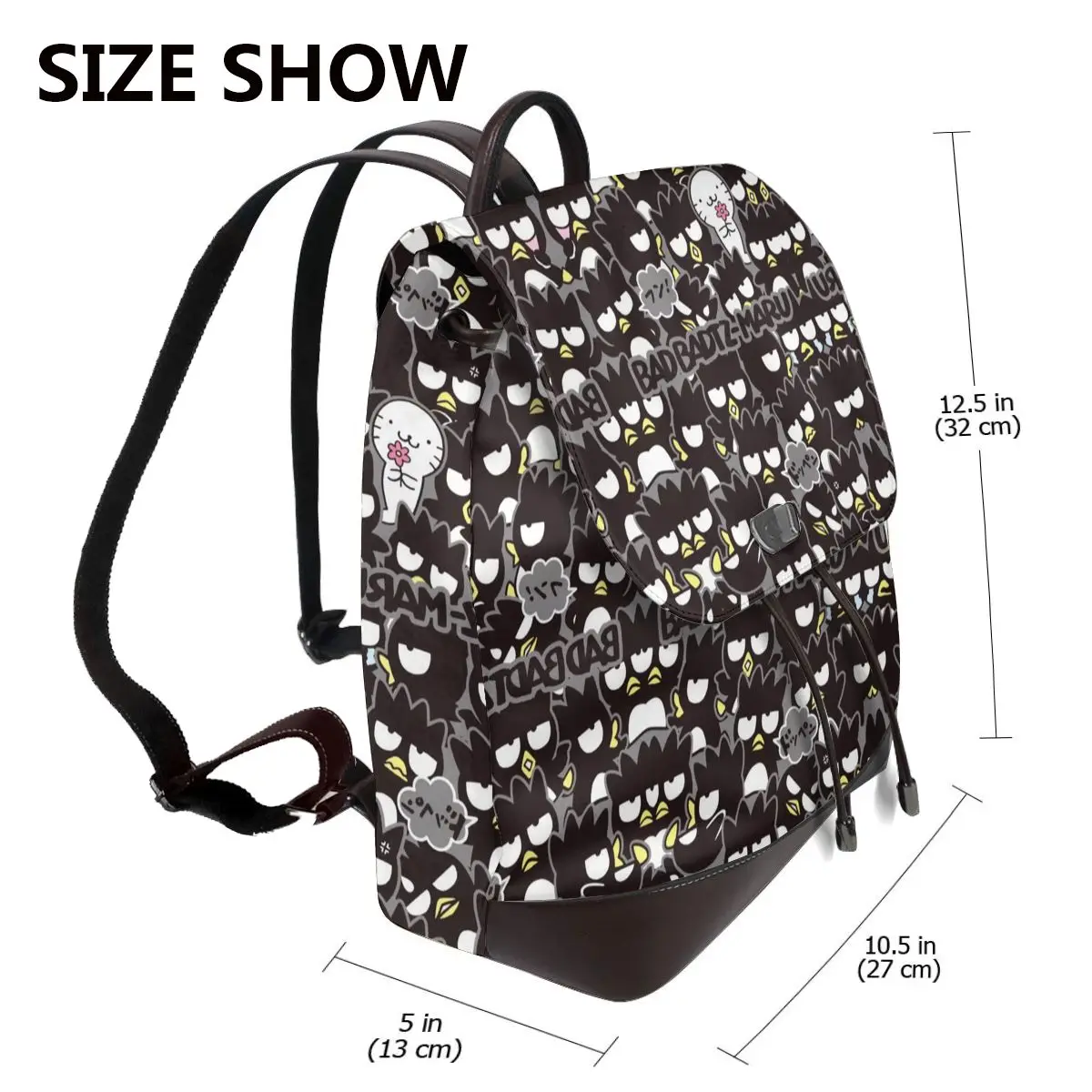 Sanrio Badtz-Maru New Hot Women’s Backpack Designer High Quality Leather Simple Fashion Backpack Large Capacity Backpack