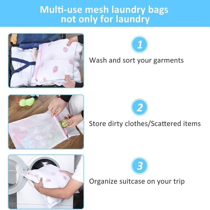 Wäschesack Kleidungspflege Waschmaschinen-Schmutzwäsche-Korb Langlebige Reise-Schuhnetzbeutel Damen-BH-Kleider-Organizer – Detail 5