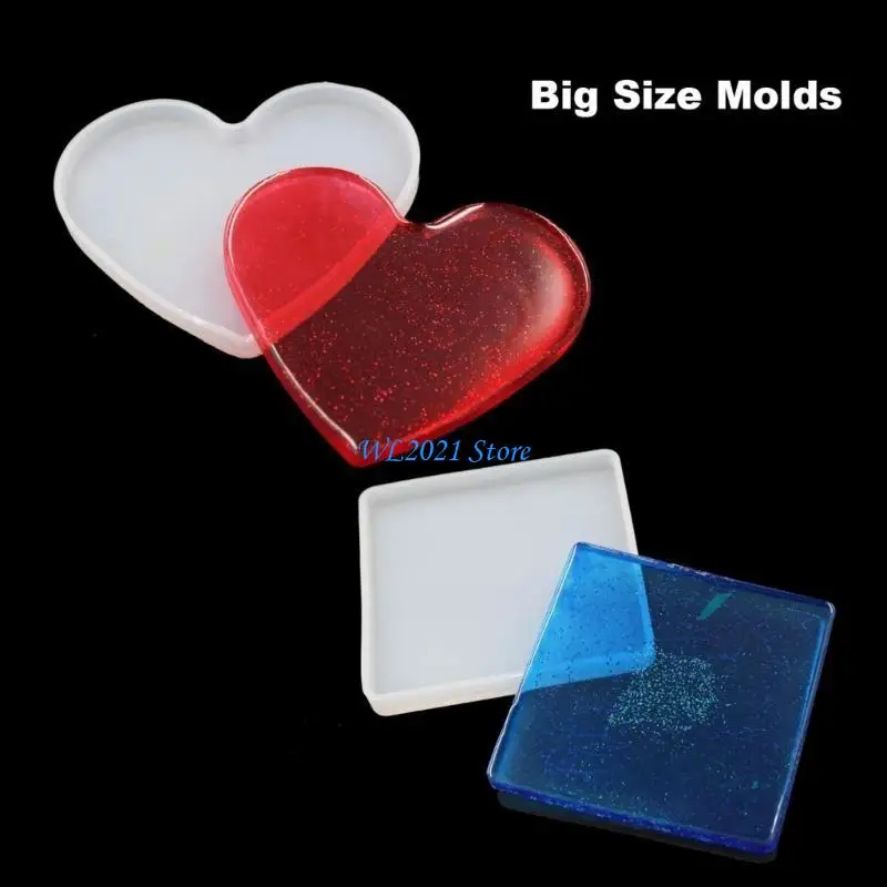 

G5GC 3pcs DIY Plate Mold Geometry Tray Cup Mat Silicone Molds for DIY Crafts