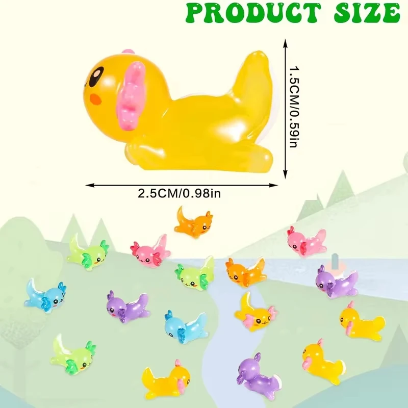 Resin Axolotl Ornament Miniatures Ambystoma Mexicanum Cute Animals Fish Tank Moss Microlandscape Fairy Garden Decoration