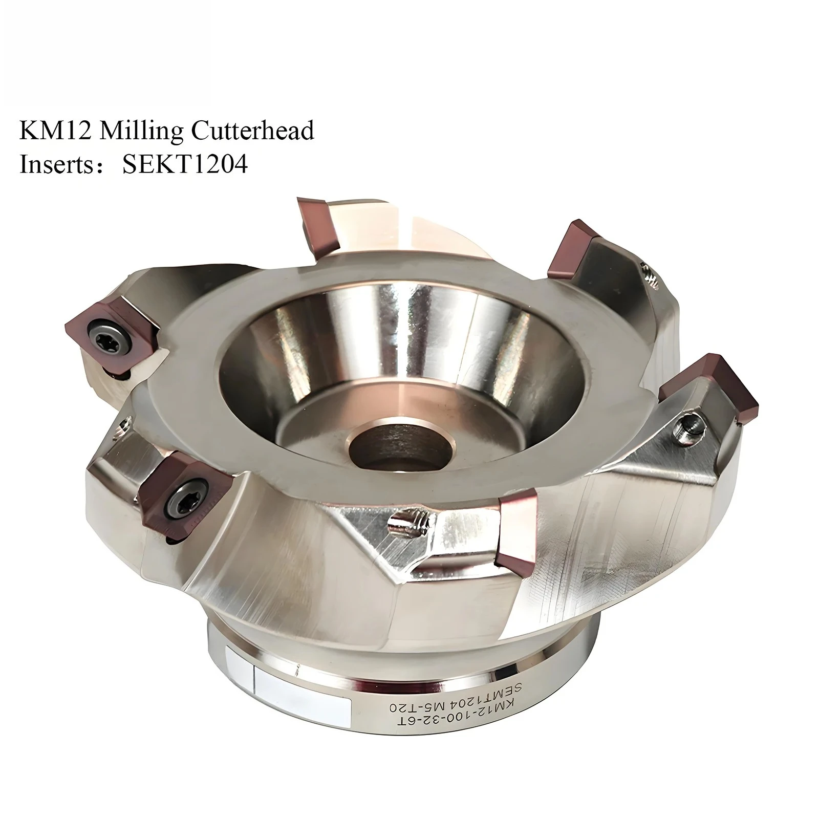 KM12 Face Milling Cutter 50 63 80 100mm Milling Head is Suitable for Milling Cutter Handle of SEKT1204AFTN Inset 42CrMo Material