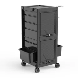 Carrito multicapa de gran capacidad para peluquería, carrito para salón, tablilla, rizador, estante de almacenamiento de hierro, soporte para soplador, barbería