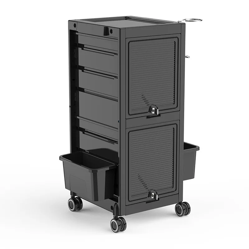 Multi-layer Large Capacity Hairdressing Trolley Salon Trolley Cart Splint Curling Iron Storage Shelf Blower Stand Barbershop