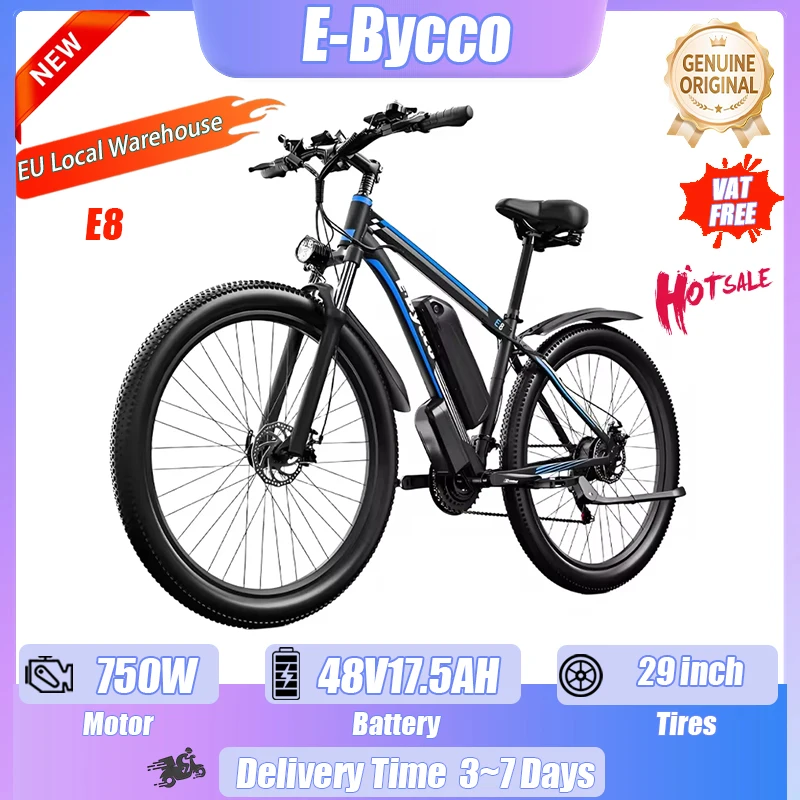 E-Bycco E8 E-Bike 750W Motor 48V17.5AH Elektrofahrrad für Pendler und Reisen 29 Zoll Reifen All-Terrain Mountain E-Bike für Erwachsene