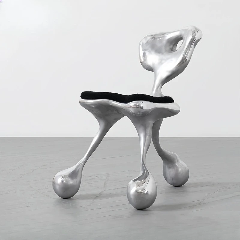 

Casual special-shaped single chair, retro art creative dining chair