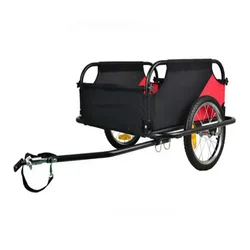 Bicycle Trailer, Load 60kg Steel Body 600D Waterproof Fabric Foldable, Multifunctional Sundries Drag Suitable for Outdoor Riding