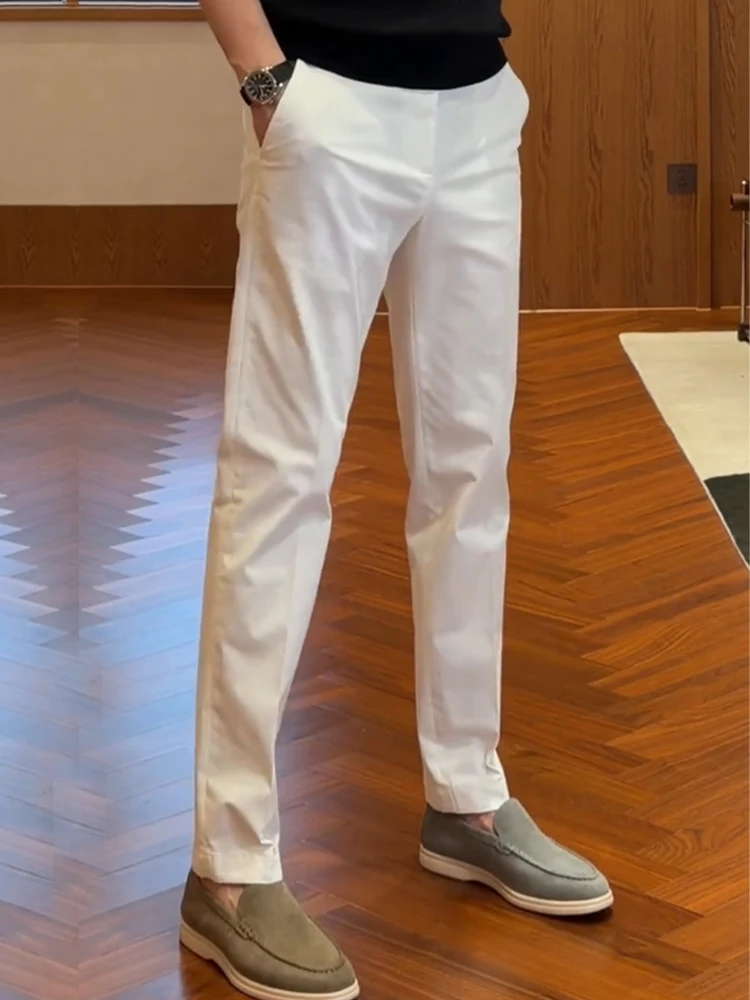 Fashionable Straight Leg Casual Pants Men's Slim Fit Business Style Autumn Winter New Arrival Comfortable Breathable Skin-Fri...