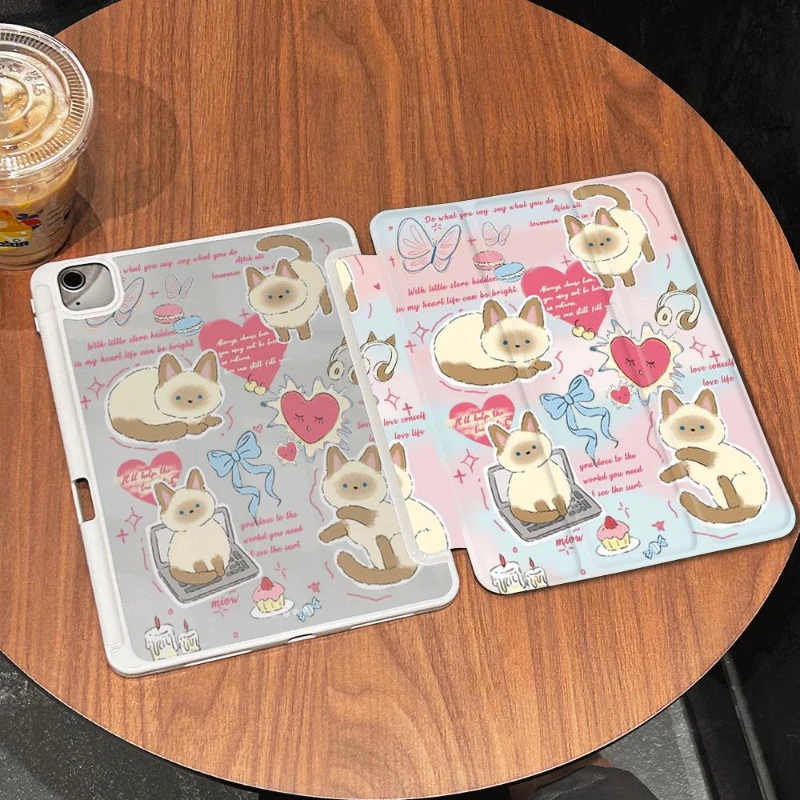 10.9 10th Gen Smart PU Case Cute Kitten for IPad Air 5 Air 4 10.9 2020 Pro 11 Ipad Mini6 8.3 IPad 10.2 8th 9th Gen Cover Funda