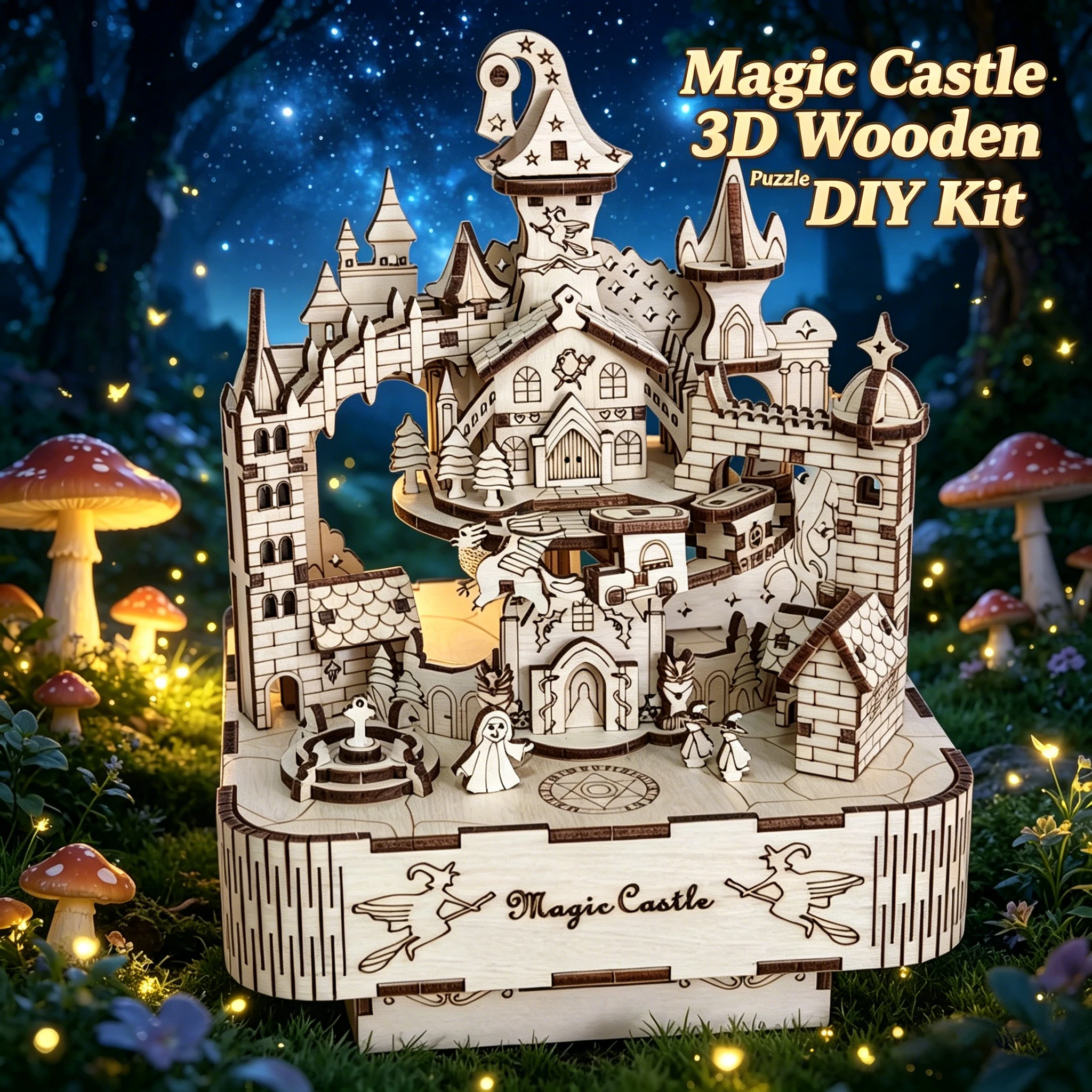DIY Fantasy Magic Castle 3D Wooden Puzzle Model