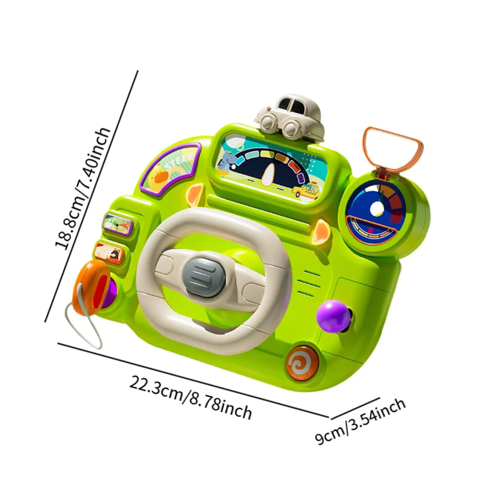 Volante de brinquedo para carrinho de bebê, volante musical para habilidade motora, brinquedo educacional, jogo interativo, 2 anos +