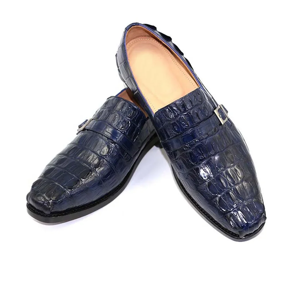 

Hulangzhishi, новые синие мужские модельные туфли из кожи крокодилового хвоста, модные мужские туфли из крокодиловой кожи, мужские формальные туфли