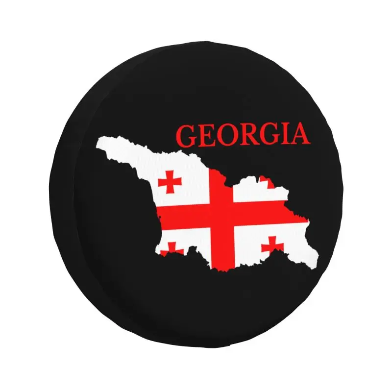 Custom Georgia Flag Map Spare Wheel Cover for Jeep Pajero 4WD SUV Georgian Patriotic Tire Protector 14