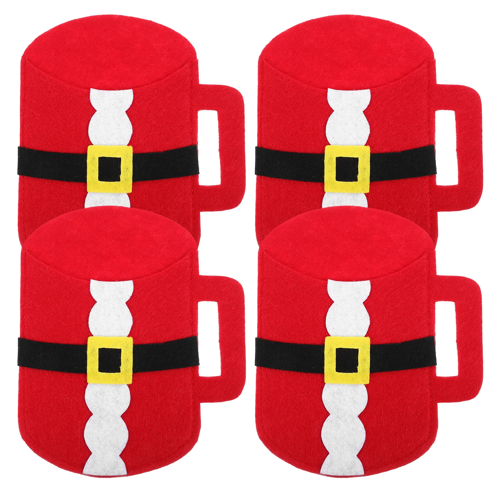 

4Pcs Christmas Cutlery Bags Water Cup Shape Tableware Pouch Silverware Holder Xmas Party Decoration Utensil Storage Bags