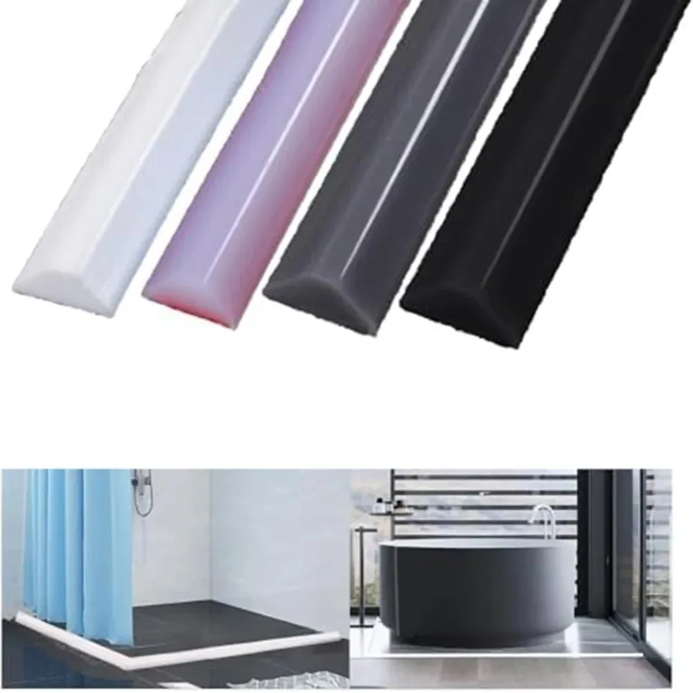 Silicone Silicone Water Stopper Flexible Bendable Water Block Function Bathroom Water Barrier Self Adhesive Backing