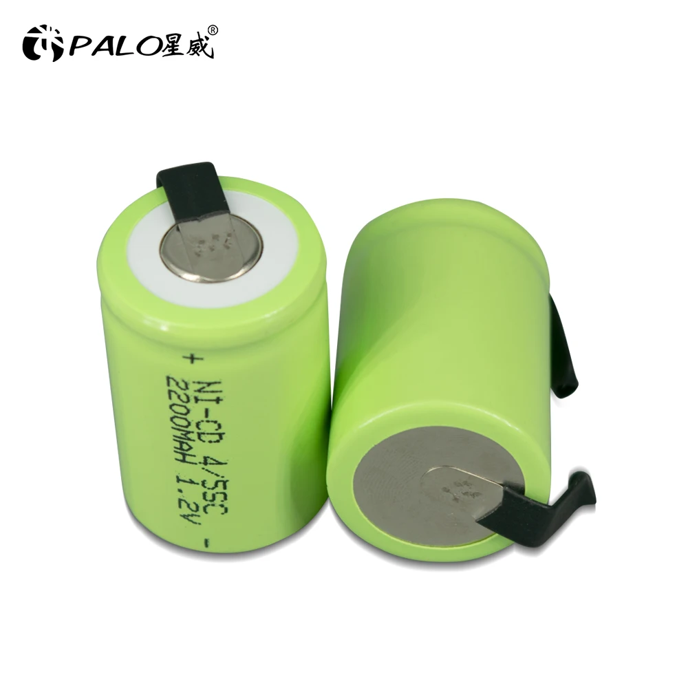 PALO 1.2V 4/5SC Rechargeable Battery 2200mAh 4/5 SC Sub C Ni-CD Cell With Welding Tabs For Electric Drill Screwdriver