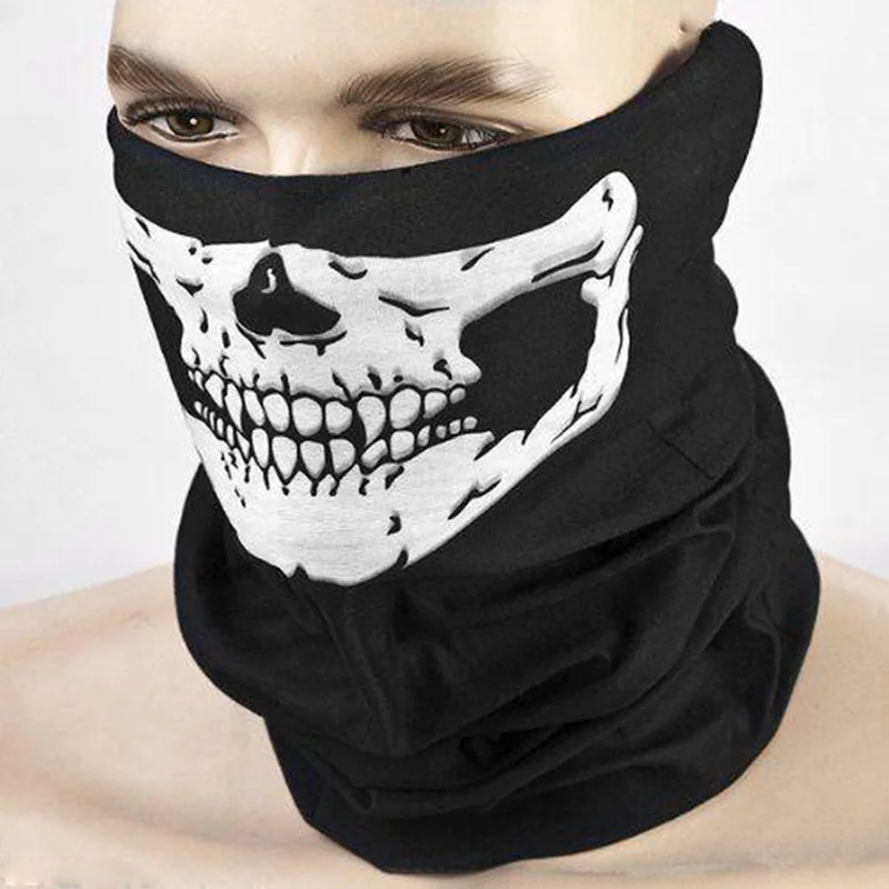 Bicycle Ski Skull Half Face Mask Outdoor Riding Mask Multicolor Skull Face Ghost Scarf Use Neck Warmer Halloween Skull Mask