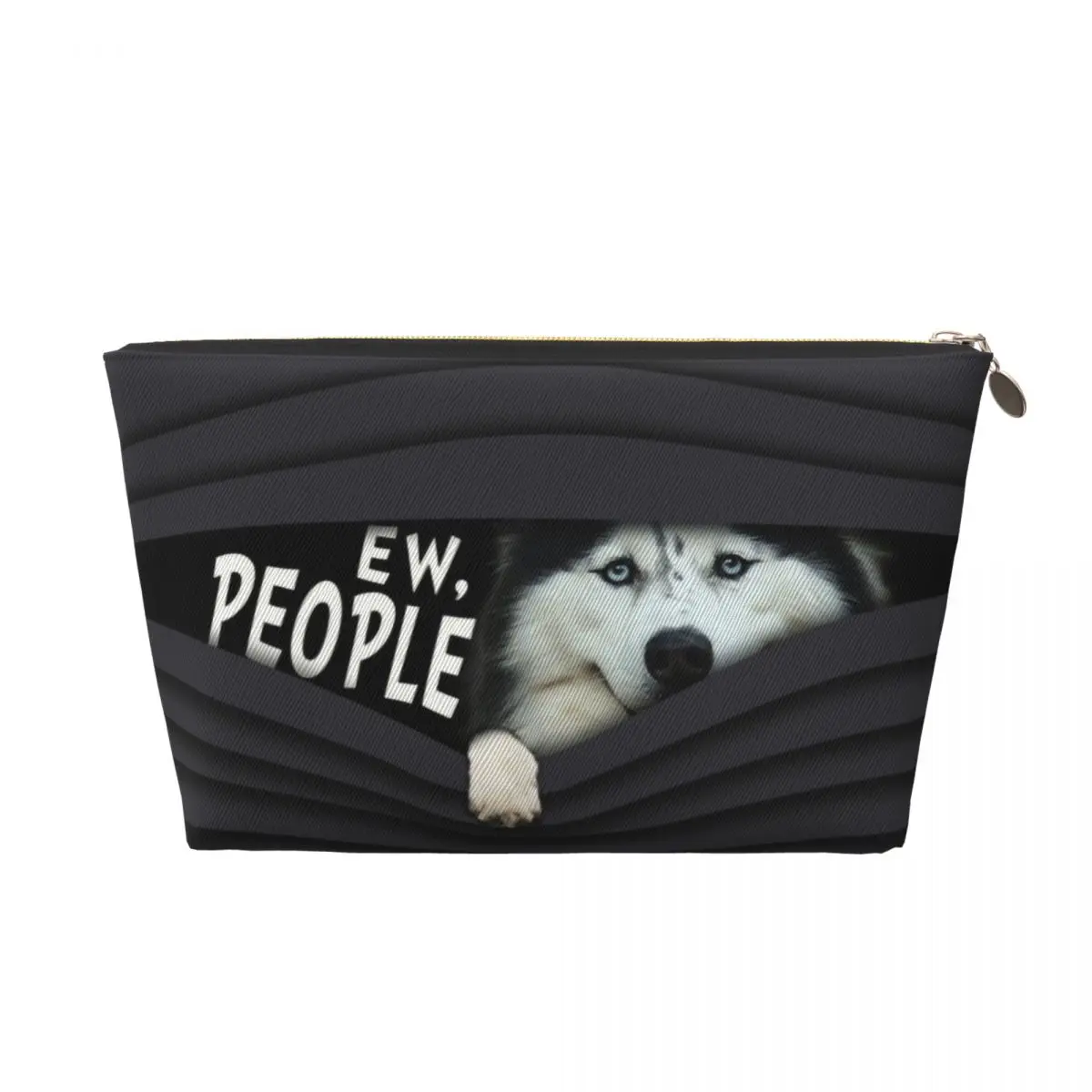 Bolsa de cosméticos personalizada de Husky Siberiano para mujer, lindo estuche de maquillaje de gran capacidad, divertido Alaskan Malamute Dog, bolsas de aseo de almacenamiento de belleza