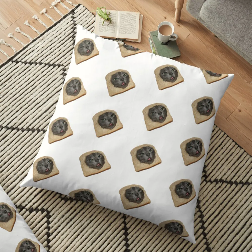 

Bread Cat #2 Floor Pillow Marble Cushion Cover