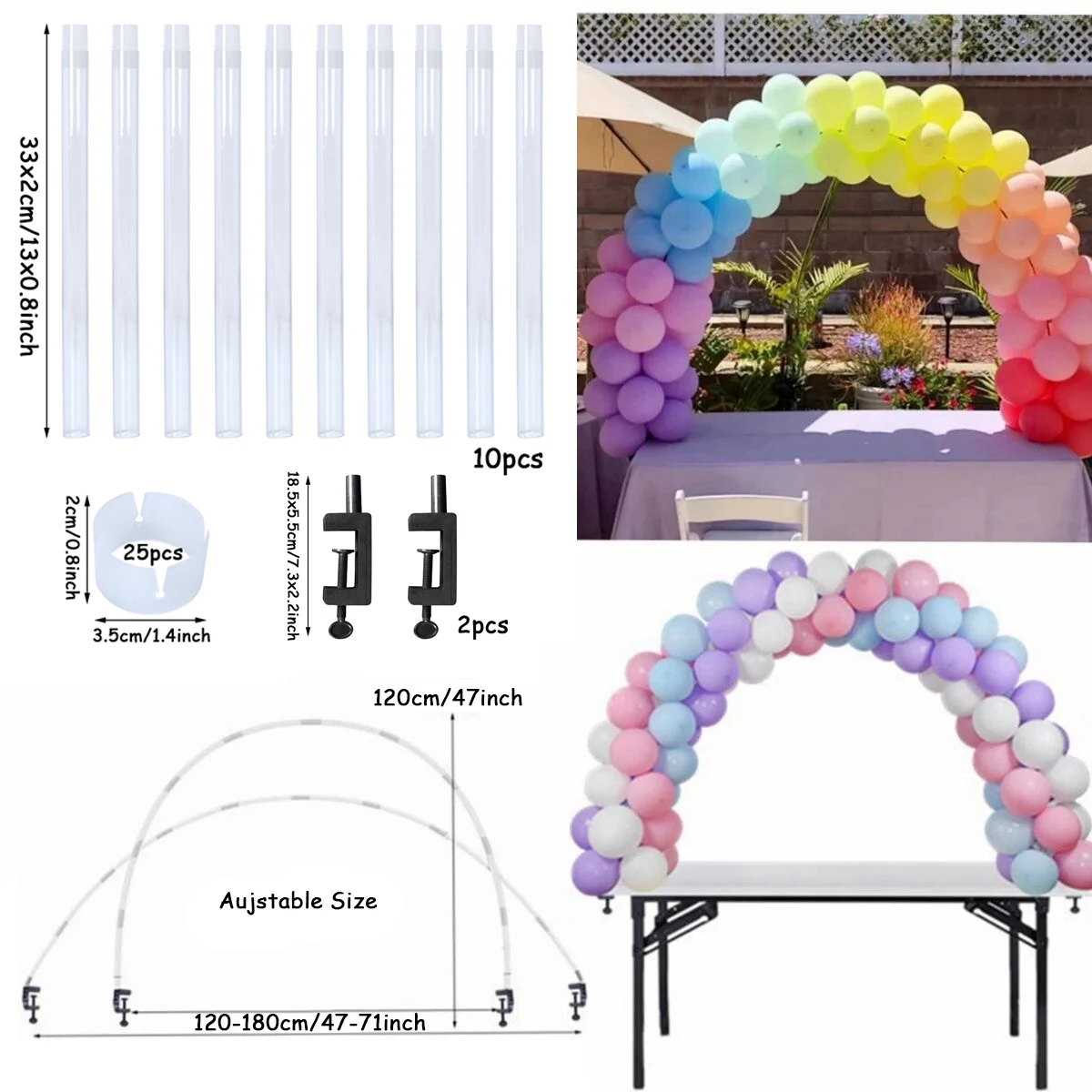 1set Adjustable Table Balloon Arch Stand Holder Support Bow of Balloon Birthday Wedding Party Baby Shower Decor Ballon Base