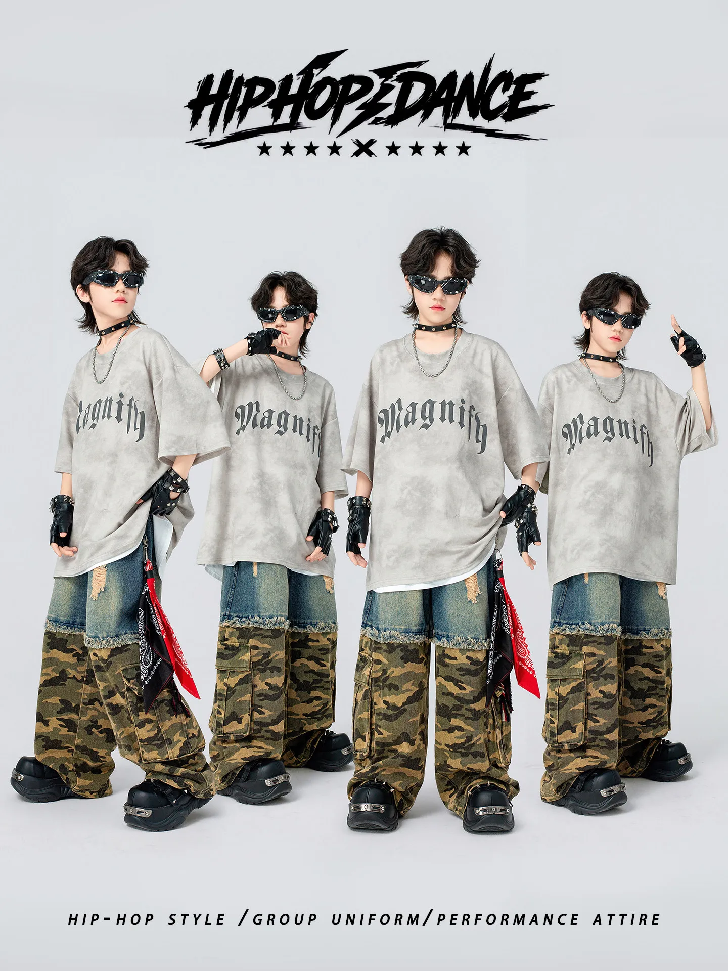 Kids Hip Hop Clothing Boys Girls Short Sleeve Top Camouflage Pants Jazz Dance Street Wear Children Ballroom Dance Clothes 11647