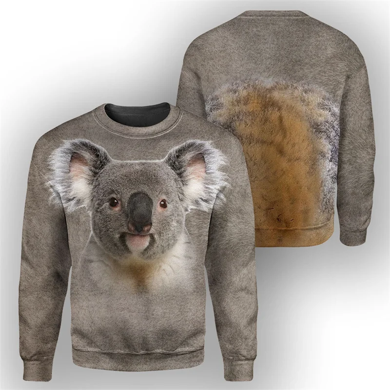 Rabbit Kangaroo Koala 3D Print Sweatshirt For Men Casual Giraffe Pig Graphics Pullovers Street Crew Neck Long Sleeve Hoodie