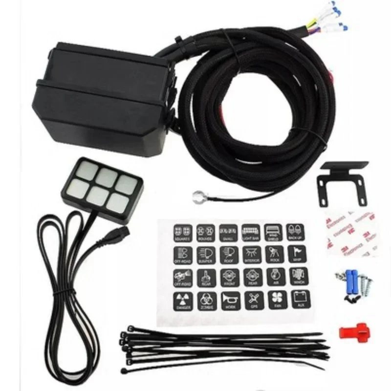 6-Way fuse set High-power automotive lamps Touch open control box