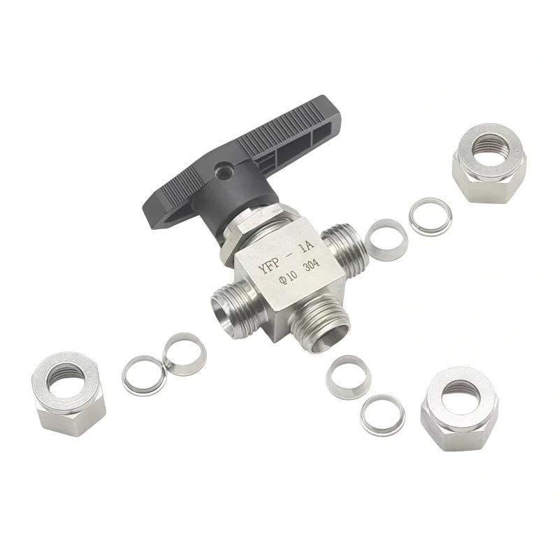 

1/8 дюйма 1/4 дюйма 3/8 дюйма 1/2 дюйма 3/4 дюйма 6 8 10 12 14 16 18 20 22 мм Компрессионный трехходовой тройник из нержавеющей стали 304 с двойным наконечником