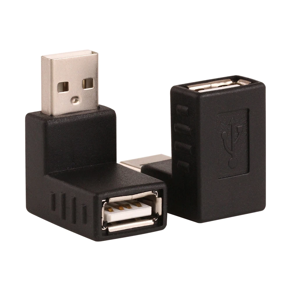 

L Bending 90 Degree Left /Right /Up/Down Angle USB 2.0 A Male To Female Adapter Extension Connector for Computer Notebook