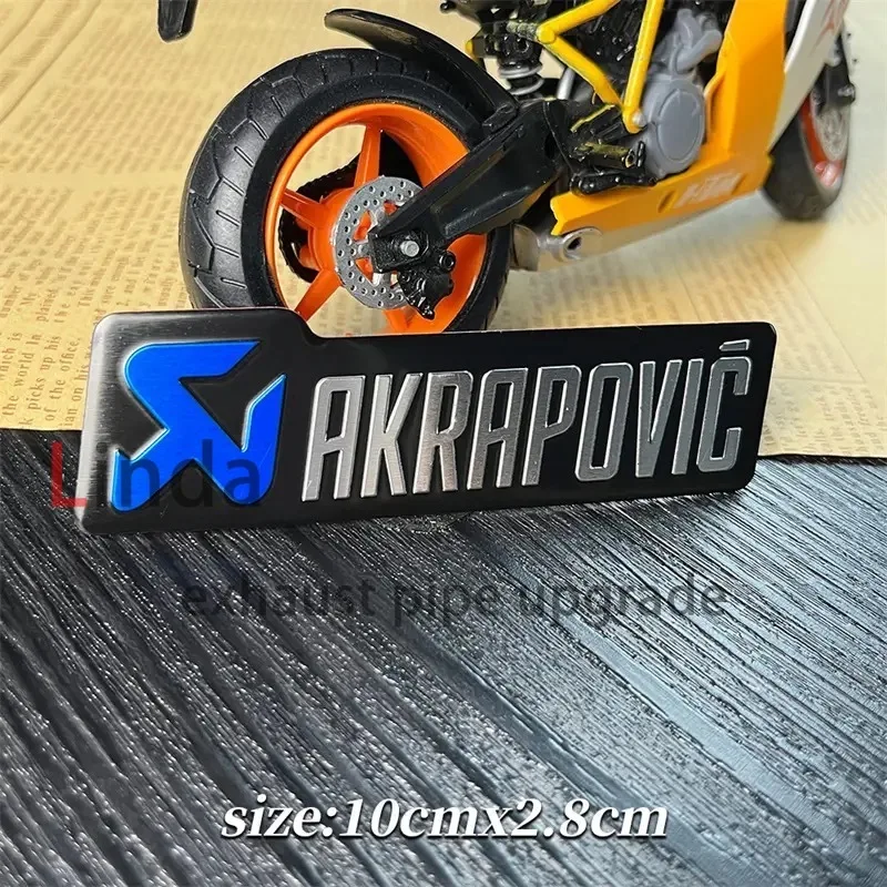 Pegatina de tubo de escape de motocicleta para Akrapovic, etiqueta decorativa de Metal de aluminio, pegatina de coche resistente a altas temperaturas