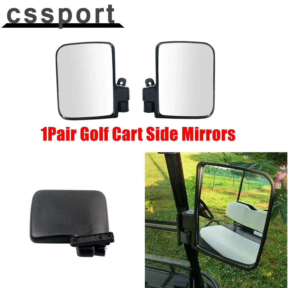 1Pair Universal Folding Rearview Mirror Golf Cart Side Mirrors For Ezgo Club Car Yamaha Star Zone Carts Replacement Accessories