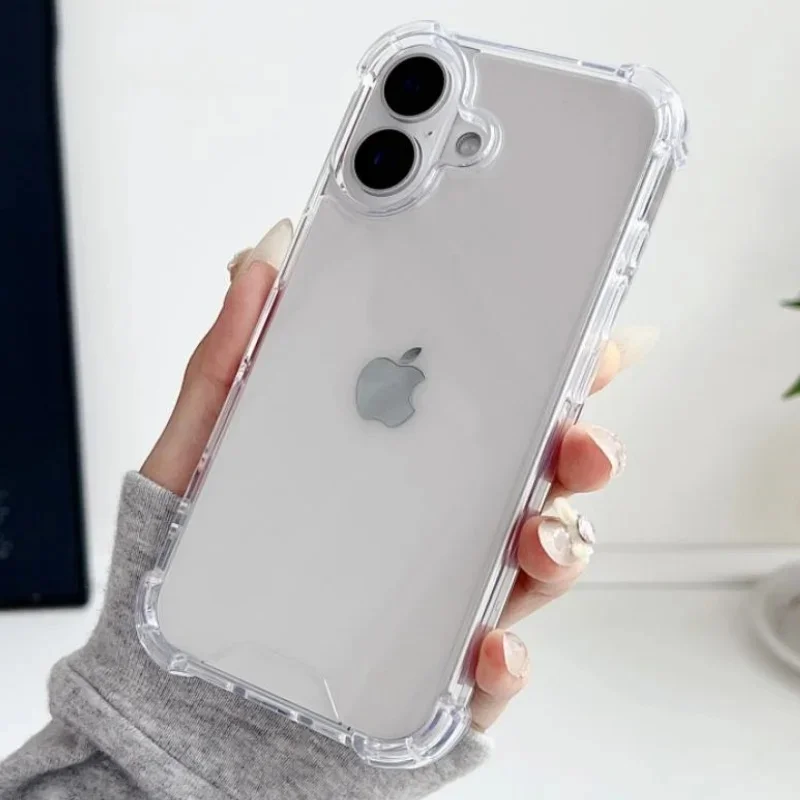 Luxus transparente stoß feste vier Ecken Paket Fall für iPhone 16 15 14 13 12 11 Pro max 8 7 plus x xr xs max Acryl abdeckung