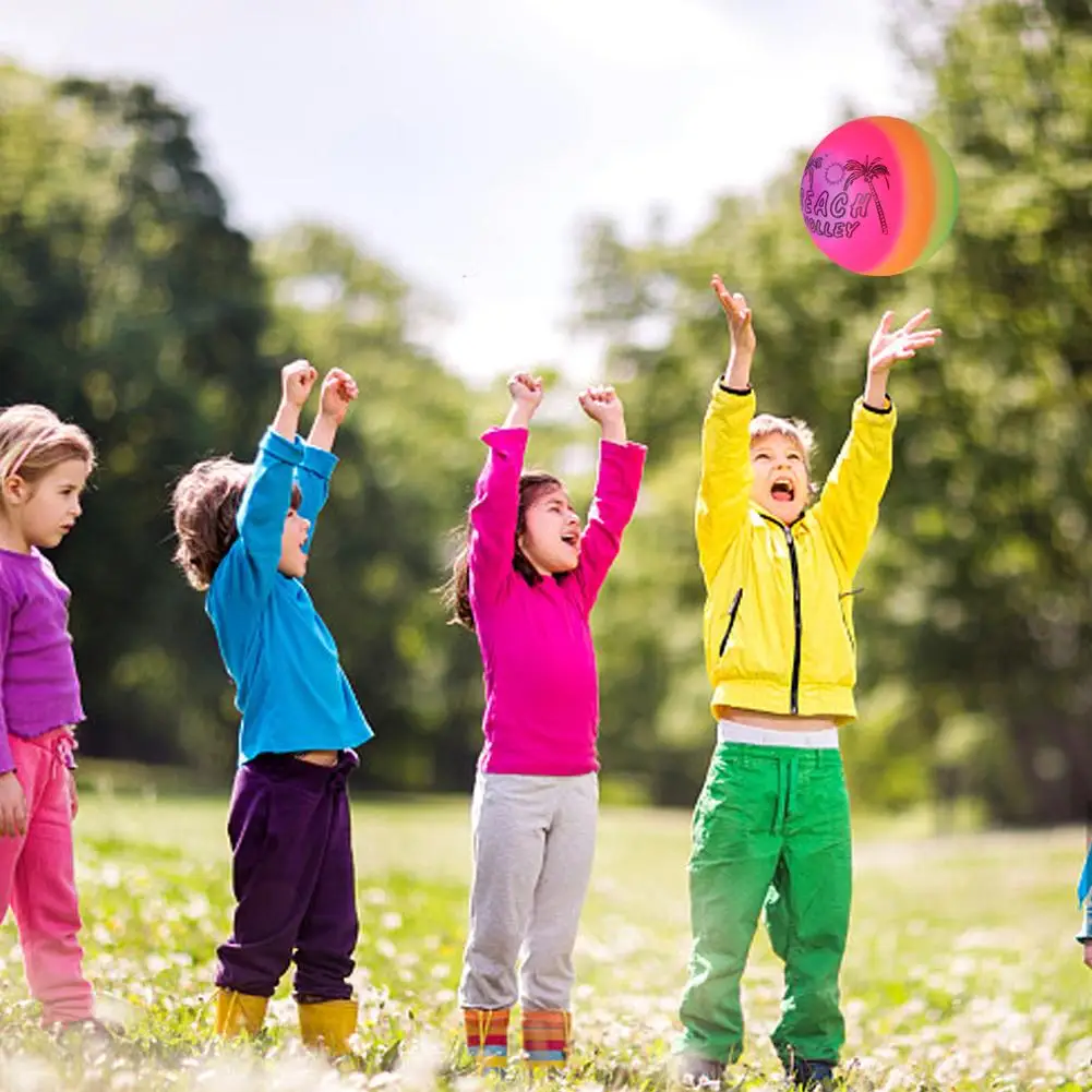 Juguetes de pelota de arcoíris respetuosos con el medio ambiente, regalos de fiesta para niños, juegos de interior y exterior, deportes, pelota de cuero suave y elástica