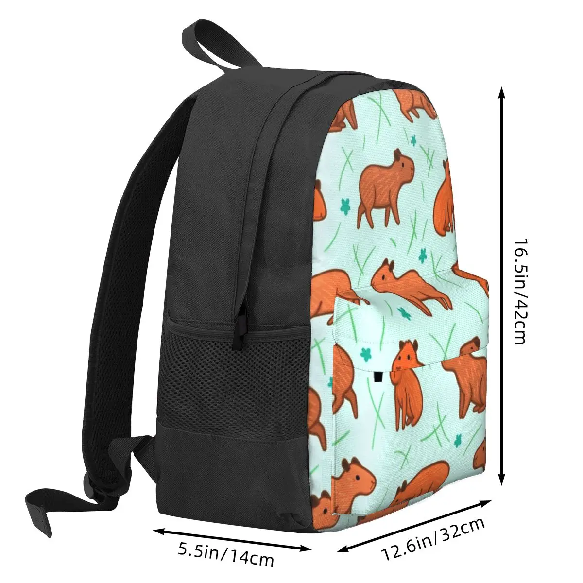 Mochilas capivara para meninos e meninas, mochilas escolares para estudantes, mochila dos desenhos animados, bolsa de ombro de viagem para crianças