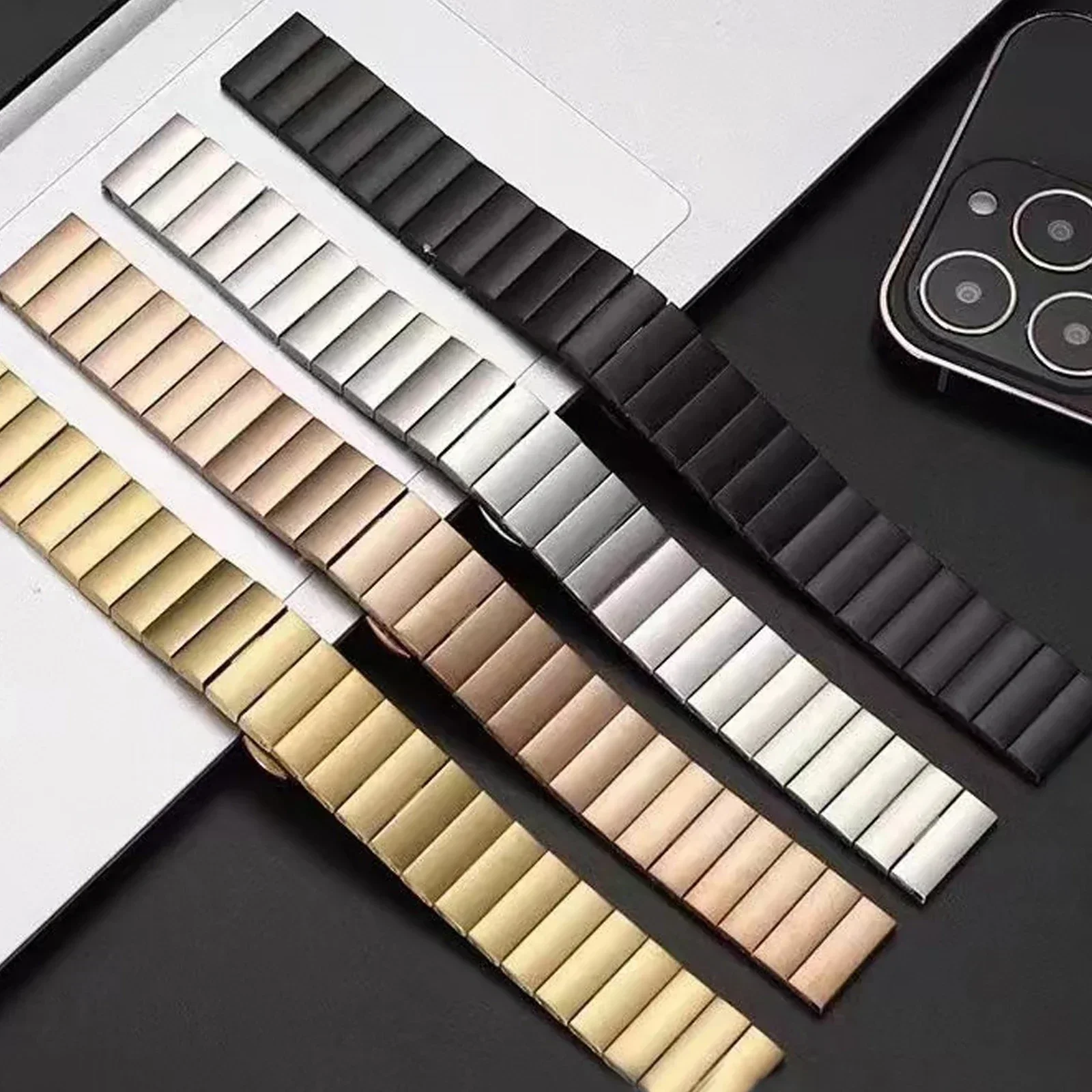 18 مللي متر حزام الفولاذ المقاوم للصدأ لساعة هواوي GT5/GT4 41 مللي متر المعادن النساء الفاخرة معصمه لساعة هواوي GT5 برو 42 مللي متر حزام (استيك) ساعة #2