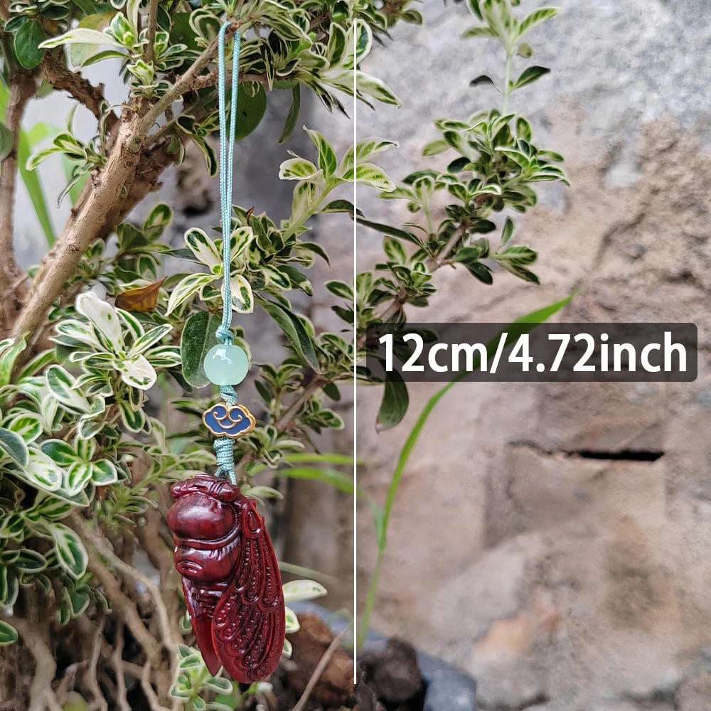 Hand-Carved Wooden Cicada Pendant, New Chinese Style, Folk Style, Suitable for Hanging Decorations, Christmas Ornaments, Home Decorations, Indoor Decorations, Party Decorations, Study Room Hangings, New Year Gifts