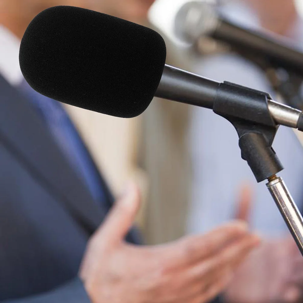 

2pcs Microphone Protectors Sponge Breathable Anti-Spittle Covers Moistureproof Dust Resistant Thickened for Conference