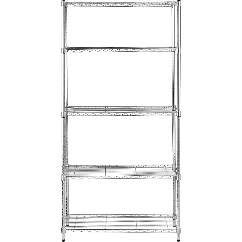 

5-Shelf Adjustable Heavy Duty Steel Wire Rack Storage Shelving Organizer for Kitchen, Garage, 36" L x 14" W x 72" H, Silver