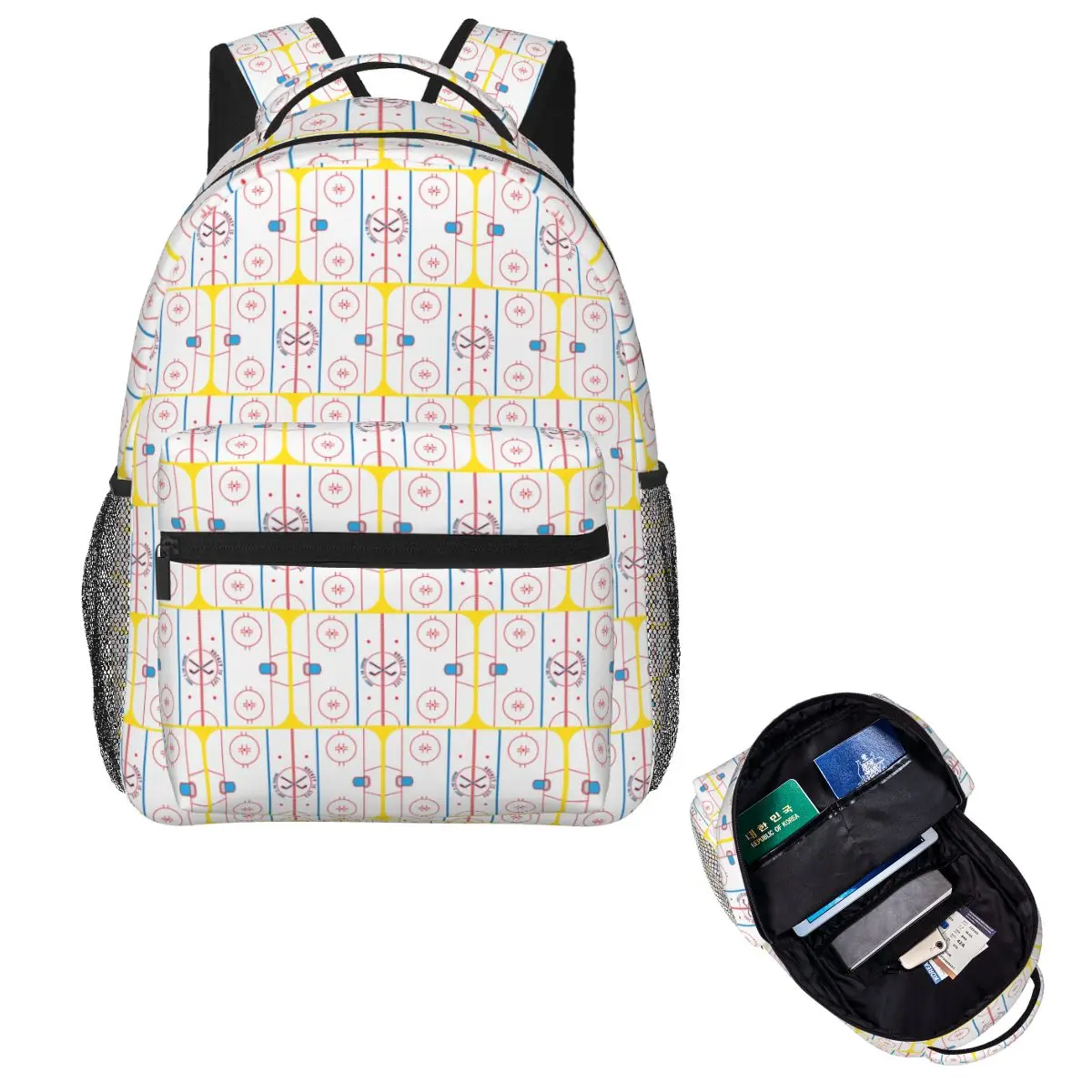 

Hockey Is Life Rink Backpack Hot Sale Daypack Large Capacity Kids BookBag School Bag Shoulder Bags for Men Women