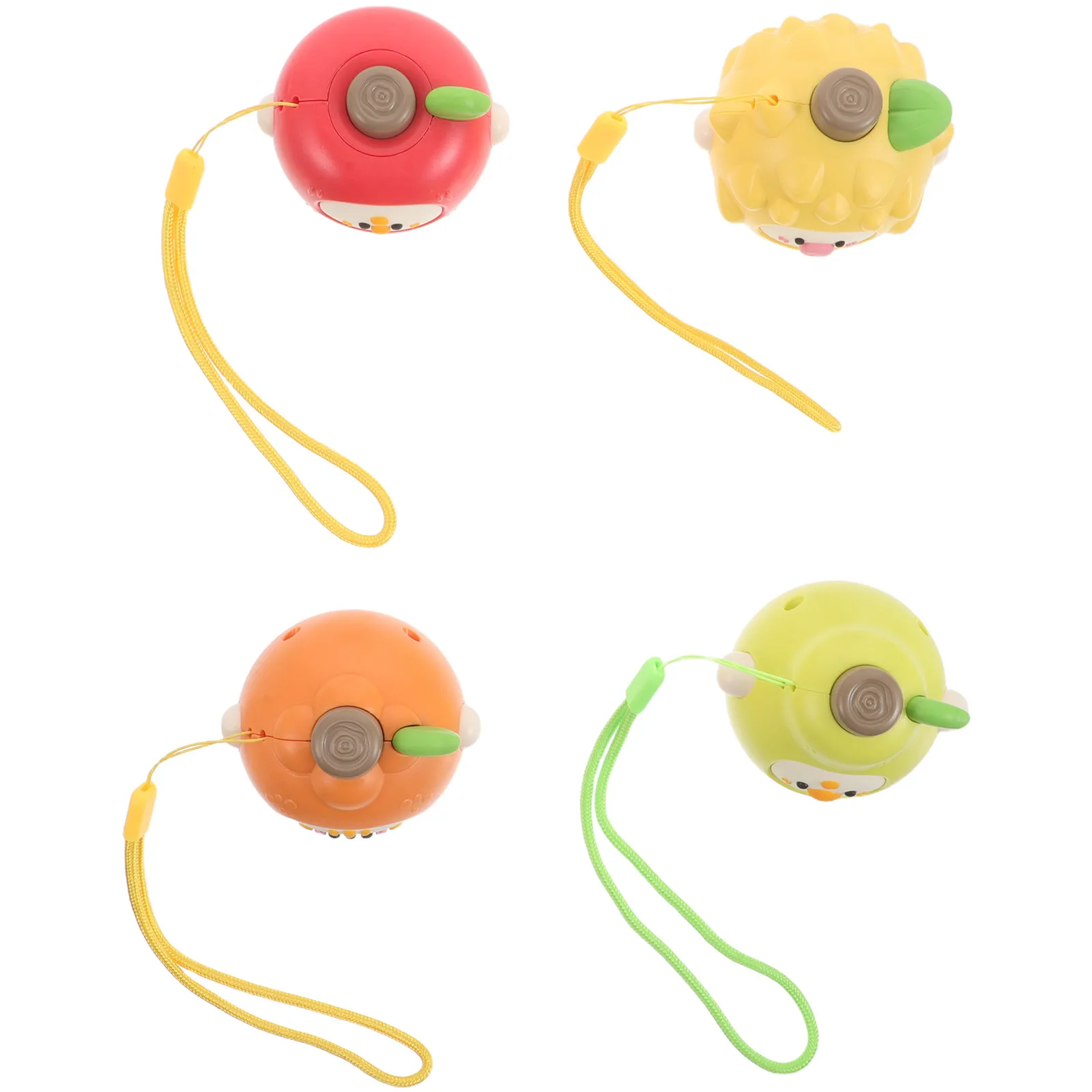 4Pcs Fruit Spinning Top Educational Game Interactive Hand Eye Coordination Kindergarten Classroom Party Favor Learning Gift