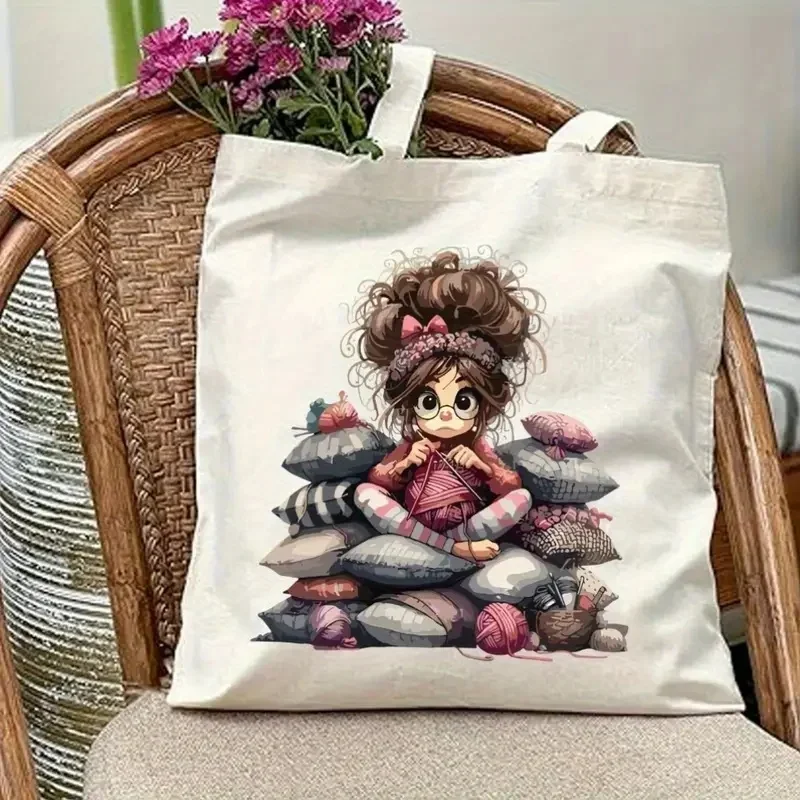 

Cute Canvas Handbag with Peculiar Doll Pattern for Girls: Elegant and Durable Shoulder Bag for Ideal Daily Use