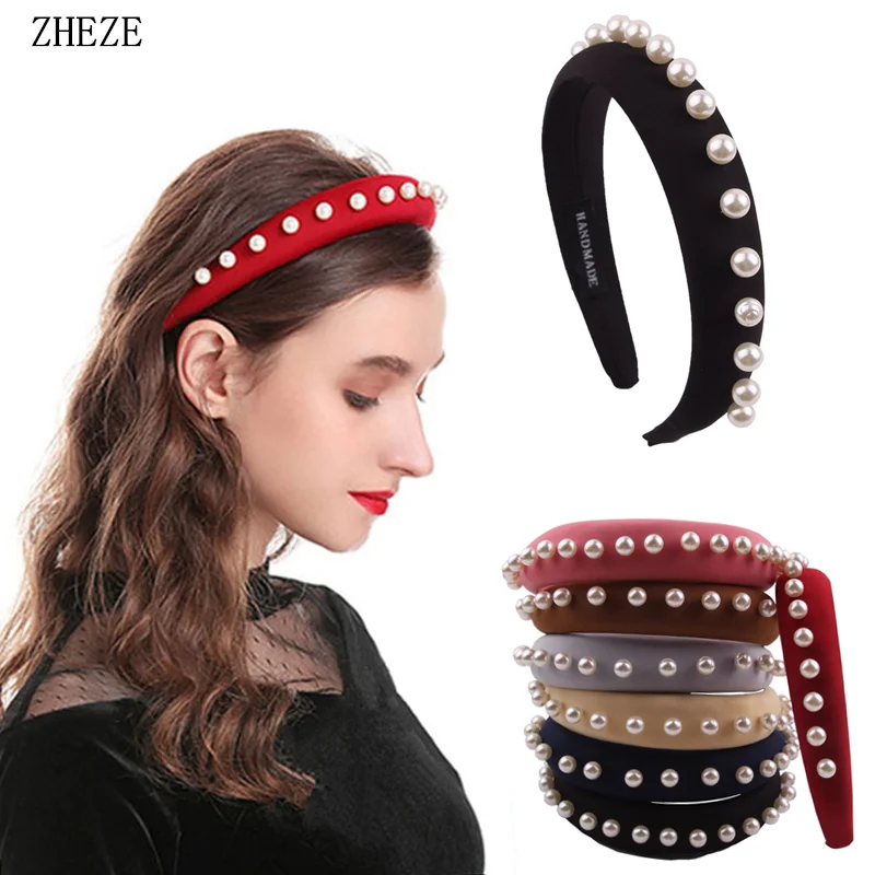 

1pc Women Fashion Headband Elegant Imitation Pearl Decoration for Daily Party Face Washing Skincare Wear Simple Hair Accessories