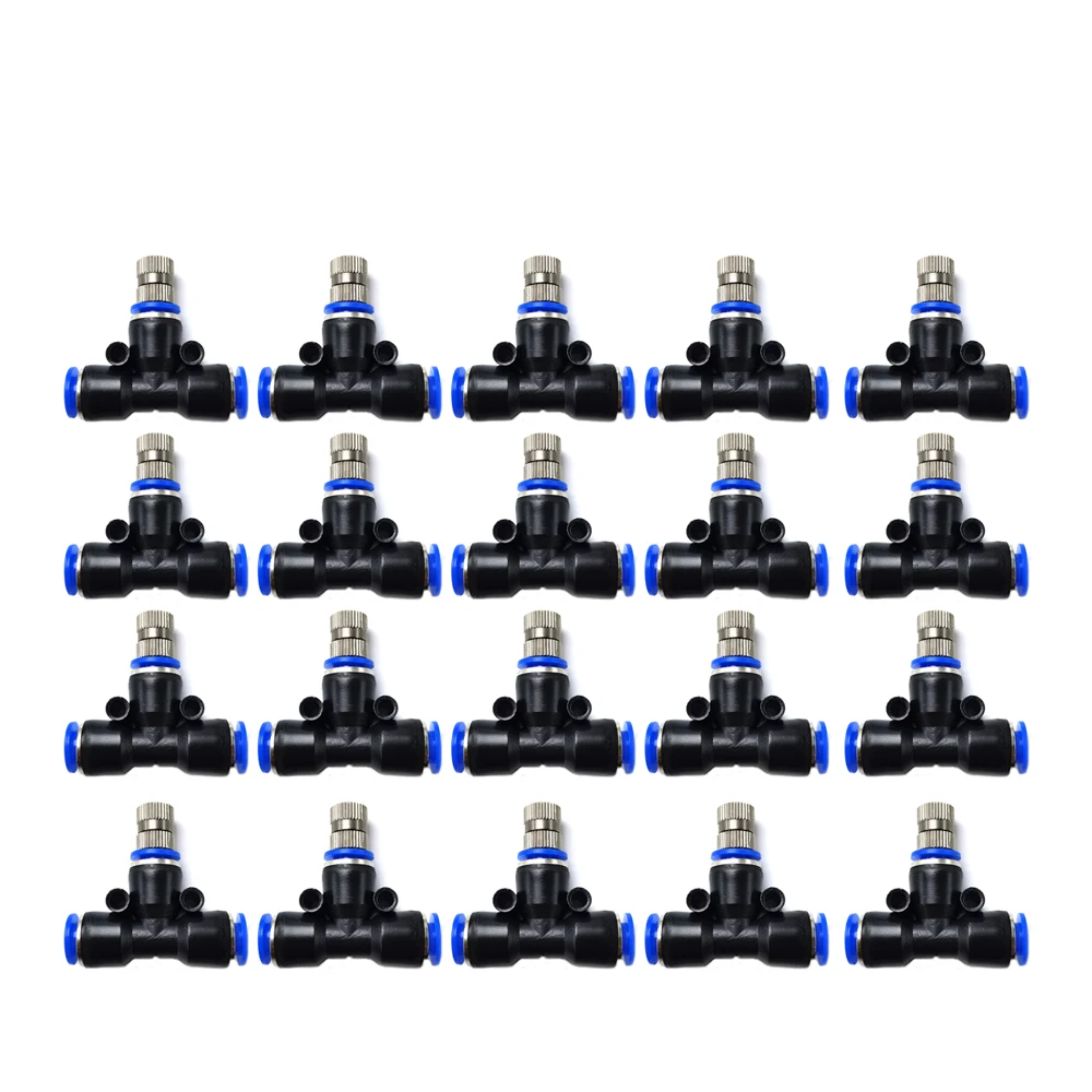 20Pcs Niederdruck Beschlagen Kühlsystem Zerstäubung Düse 6mm Slip Lock Schnell Anschlüsse Befeuchten Bewässerung Landschaftsbau Sprayer – Detail 3