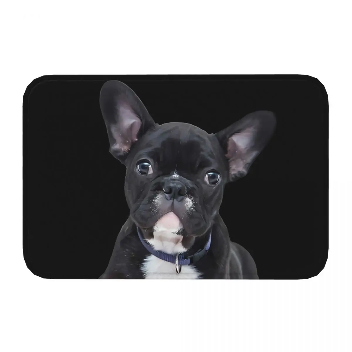 French Bulldog Puppy Dog Bathroom Non-Slip Carpet Black Cute Bedroom Mat Welcome Doormat Floor Decoration Rug